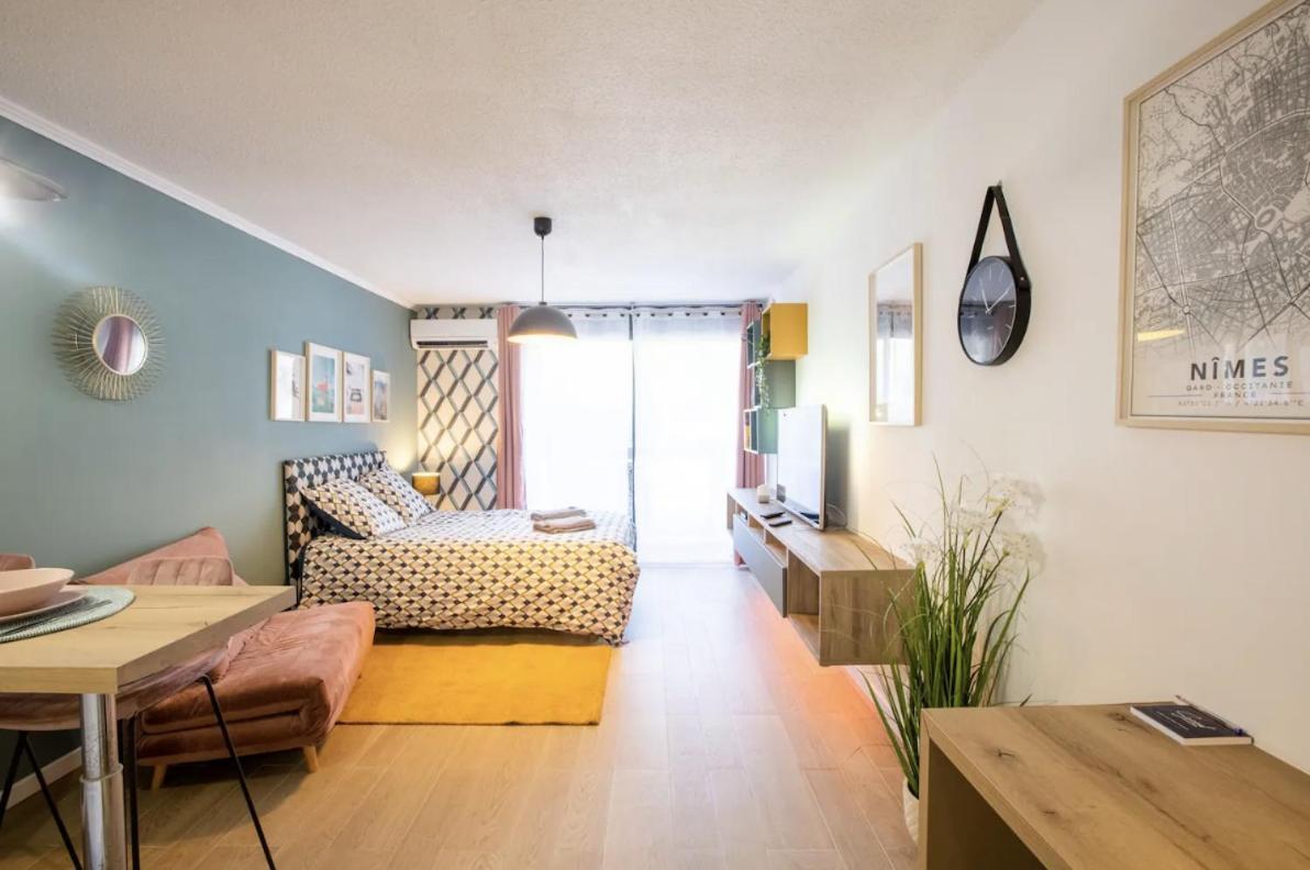 Studio Terrasse & Parking Gratuit En Residence Ним Экстерьер фото